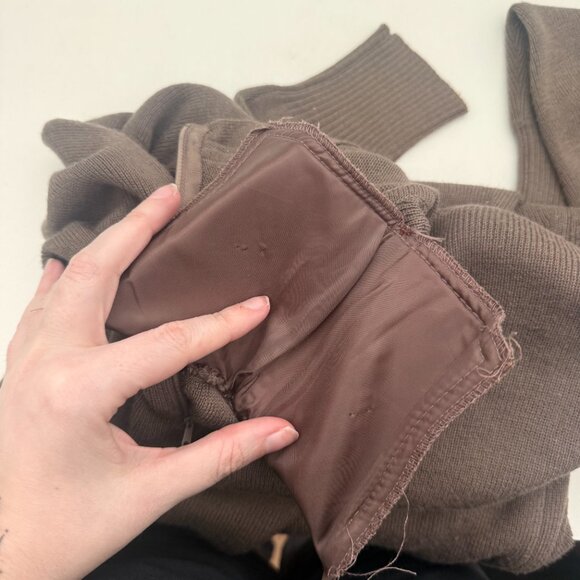 Vintage Ciao Ltd Mock Neck Zip Sweater | Mushroom Brown | Size 12 - Picture 7 of 8